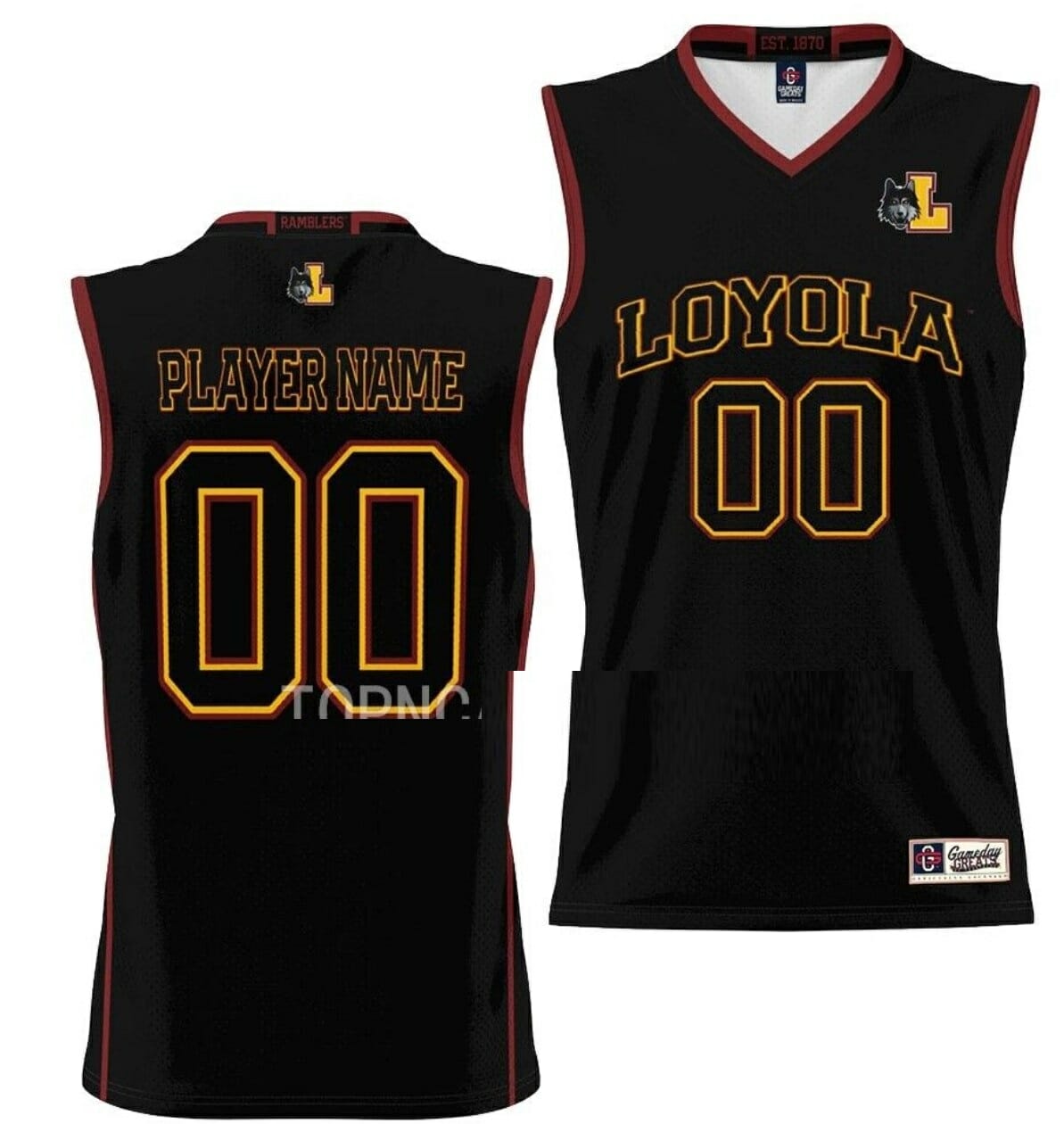 Custom Loyola Ramblers Jersey Name and Number College Basketball NIL Pick-A-Player Black
