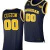 Custom Michigan Wolverines Jersey Name and Number College Basketball Champions Navy BLM Jersey March Madness