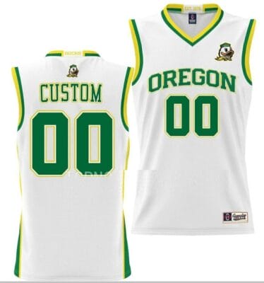 Custom Oregon Ducks Jersey Name and Number College Basketball NIL Pick-A-Player White