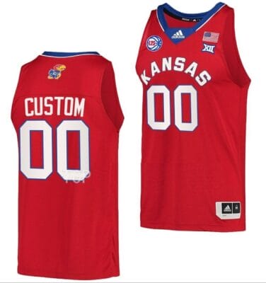 Custom Kansas Jayhawks Jersey Name and Number College Basketball Red Reverse Retro 2023 Senior Night