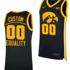 Custom Iowa Hawkeyes Jersey Name and Number College Basketball Equality Black Big Ten