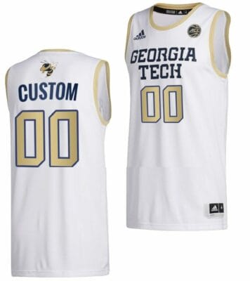 Custom Georgia Tech Jersey Name and Number College Basketball White Swingman