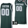 Custom Michigan State Spartans Jersey Name and Number College Basketball Limited Green