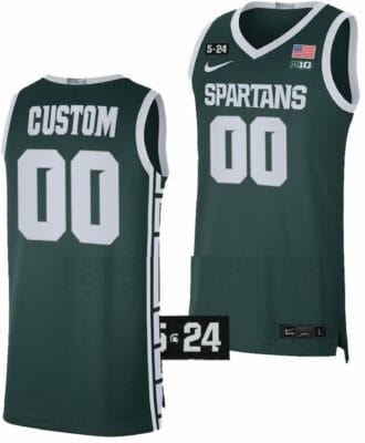 Custom Michigan State Spartans Jersey Name and Number College Basketball Limited Green