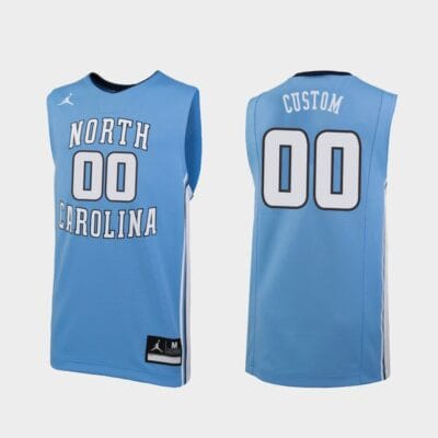 Custom North Carolina Tar Heels Jersey Name and Number College Basketball Blue