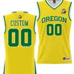 Custom Oregon Ducks Jersey Name and Number College Basketball NIL Pick-A-Player Gold