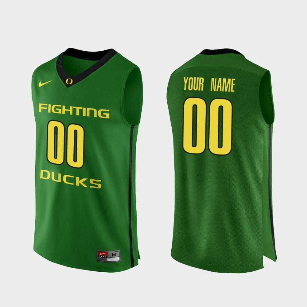 Custom Oregon Duck Jersey Name and Number College Basketball Apple Dark Green