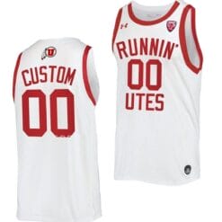 Custom Utah Utes Jersey Name and Number College Basketball Throwback White