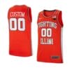 Custom Illinois Fighting Jersey Basketball College Name and Number Orange