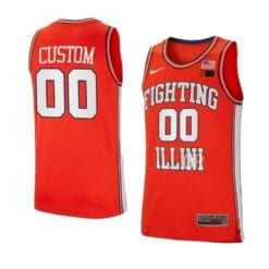 Custom Illinois Fighting Jersey Basketball College Name and Number Orange