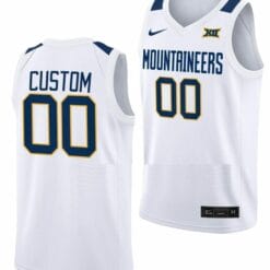 Custom West Virginia Jersey Name and Number Mountaineers College Basketball White Home