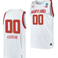 Custom Maryland Terrapins Jersey 2023 NCAA March Madness College Basketball White