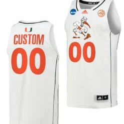 Custom Miami Hurricanes Jersey Name and Number College Basketball March Madness White