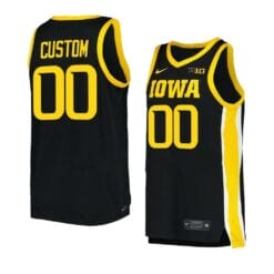 Custom Iowa Hawkeyes Jersey Basketball College Name and Number Black