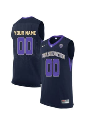 Custom Washington Huskies Jersey Name and Number College Basketball Elite Black
