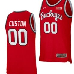 Custom Ohio State Buckeyes Jersey Name and Number College Basketball Red Retro