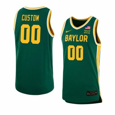 Custom Baylor Bear Jersey Basketball College Name and Number Green 2023