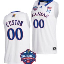 Custom Kansas Jayhawks Jersey Name and Number College Basketball National Champions Logo White