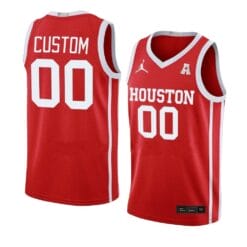 Custom Houston Cougars Jersey Basketball College Name and Number Away Red