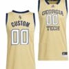Custom Georgia Tech Jersey Name and Number College Basketball Beige Swingman