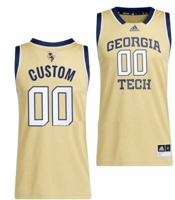Custom Georgia Tech Jersey Name and Number College Basketball Beige Swingman