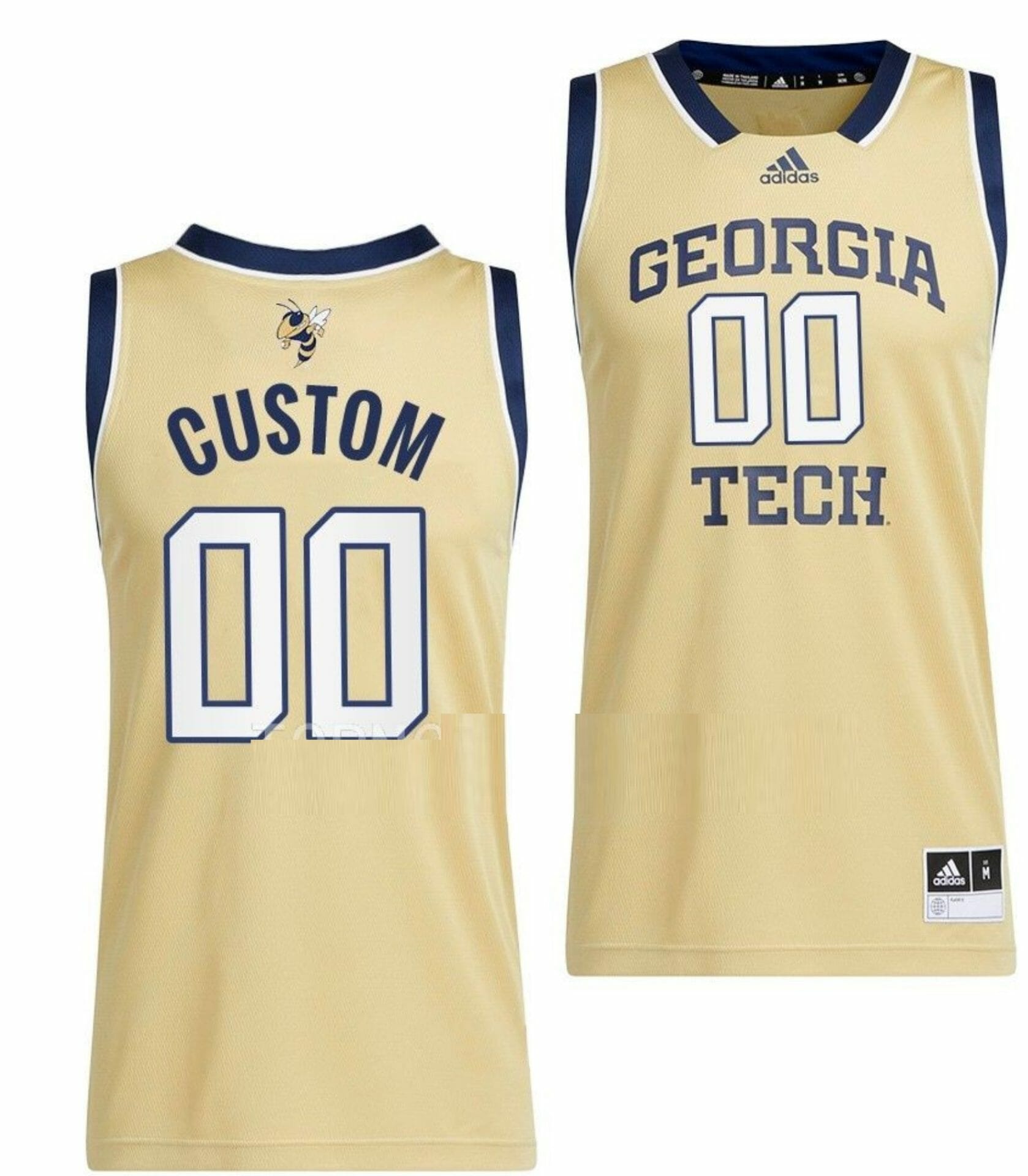 Custom Georgia Tech Jersey Name and Number College Basketball Beige Swingman