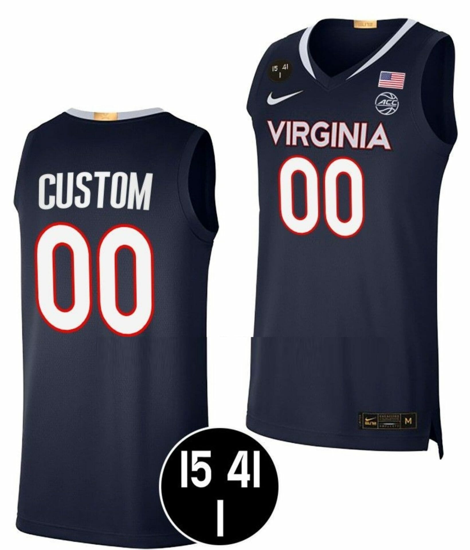 Custom Virginia Cavaliers Jersey Name and Number College Basketball Main Event Champs Navy