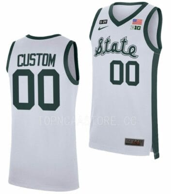 Custom Michigan State Spartans Jersey Name and Number College Basketball Limited Retro White