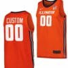 Custom Illinois Fighting Jersey Name and Number College Basketball Replica Orange