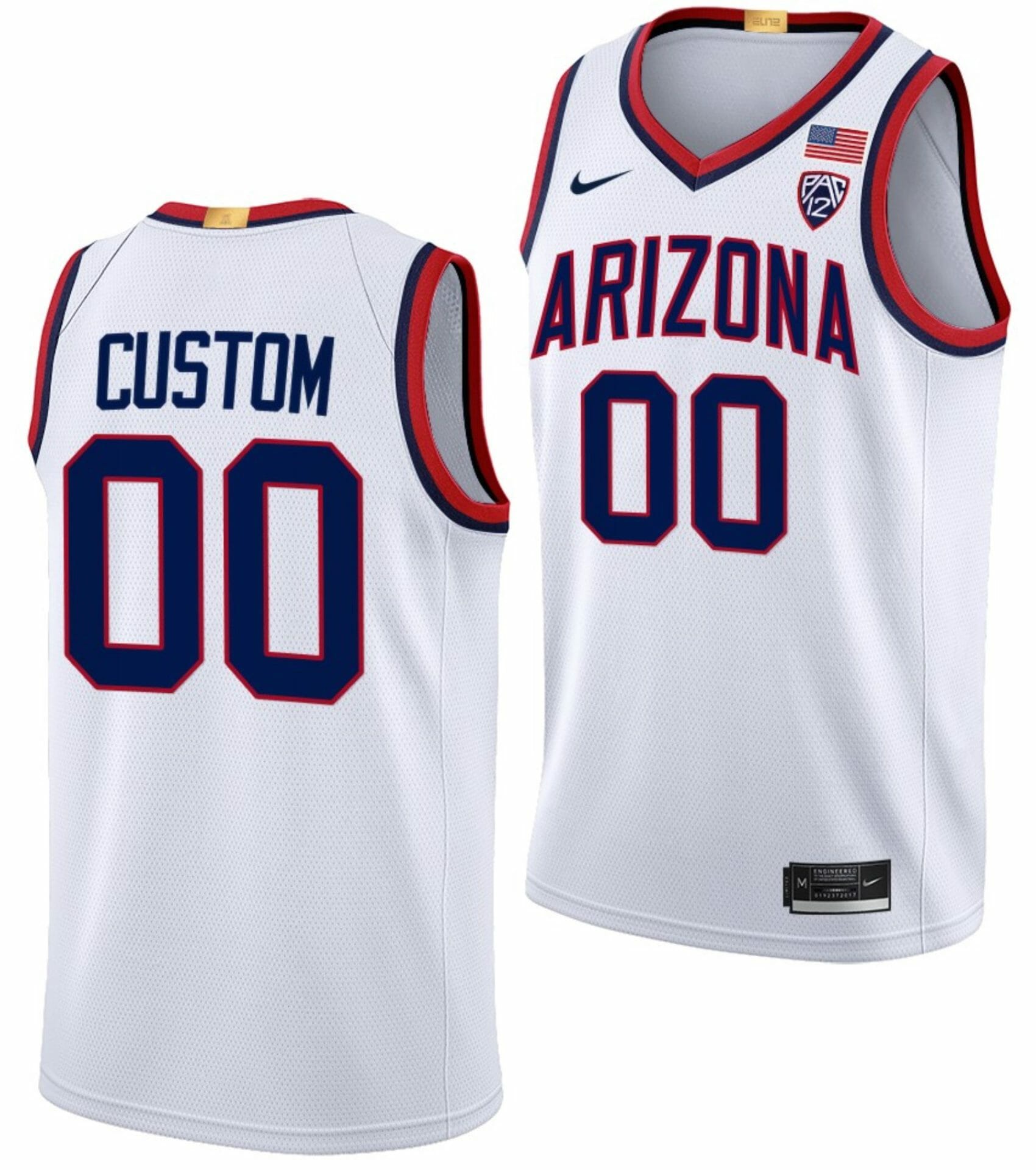 Custom Arizona Wildcats Jersey Name and Number College Basketball Limited White