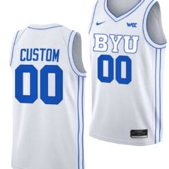 Custom BYU Cougars Jersey Name and Number College Basketball White