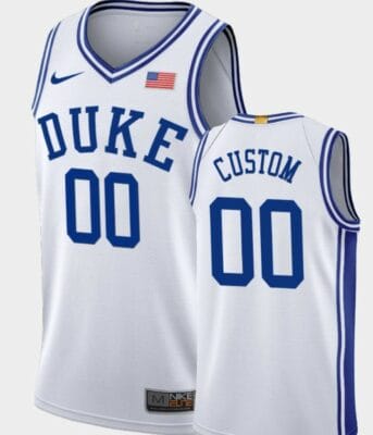 Custom Duke Blue Devils Jersey Name and Number NCAA College Basketball White