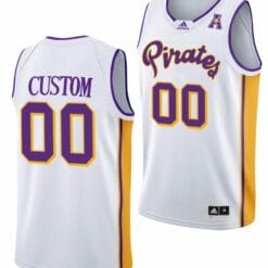 Custom ECU Pirates Jersey Name and Number College Basketball White