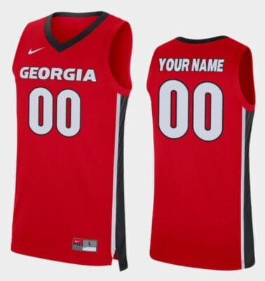 Custom Georgia Bulldogs Jersey Name and Number College Basketball Red