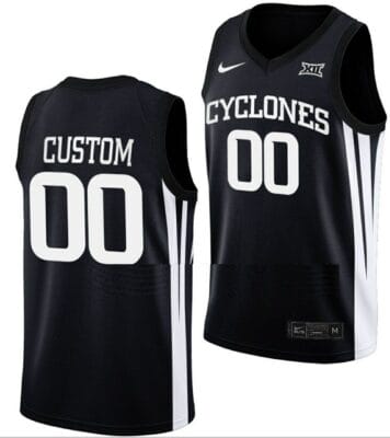 Custom Iowa State Jersey Name and Number College Basketball Black