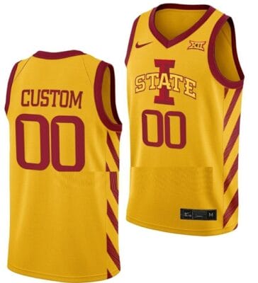 Custom Iowa State Jersey Name and Number College Basketball Gold