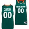 Custom Miami Hurricanes Jersey Name and Number College Basketball ACC Green
