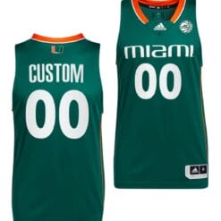 Custom Miami Hurricanes Jersey Name and Number College Basketball ACC Green