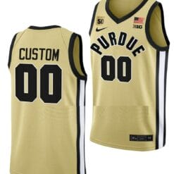 Custom Purdue Boilermakers Jersey Name And Number College Basketball Gold