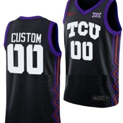 Custom TCU Horned Frogs Jersey Name And Number College Basketball Black