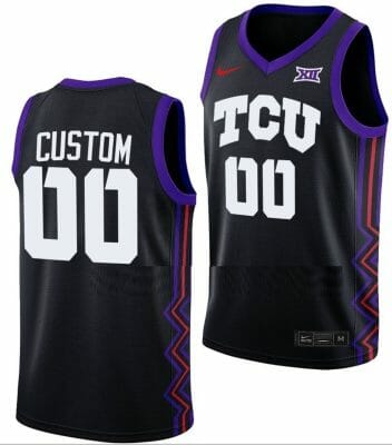 Custom TCU Horned Frogs Jersey Name And Number College Basketball Black