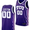 Custom TCU Horned Frogs Jersey Name And Number College Basketball Purple Away