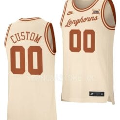 Custom Texas Longhorns Jersey Name And Number College Basketball Cream Retro