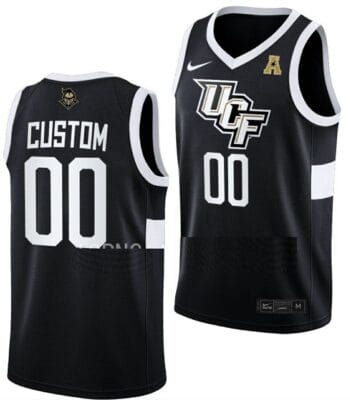 Custom UCF Knights Jersey Name And Number College Basketball Away Black