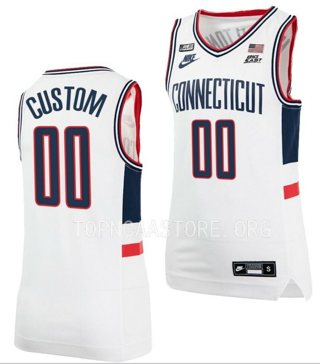 Custom UConn Huskies Jersey Name And Number College Basketball Alumni White