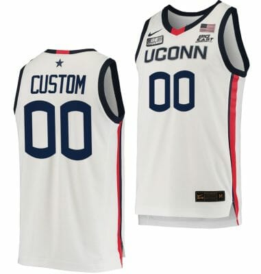 Custom UConn Huskies Jersey Name And Number College Basketball Replica White