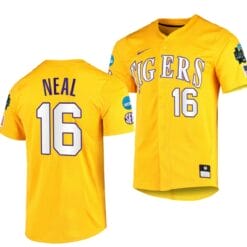 Brady Neal Jersey 2023 College World Series LSU Tigers NCAA Baseball Gold #16