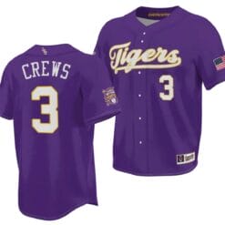 Dylan Crews Jersey 2023 College World Series Champions LSU Tigers NCAA Baseball Purple #3