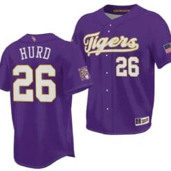 Thatcher Hurd Jersey 2023 College World Series Champions LSU Tigers NCAA Baseball Purple #26