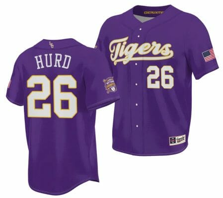 Thatcher Hurd Jersey 2023 College World Series Champions LSU Tigers NCAA Baseball Purple #26